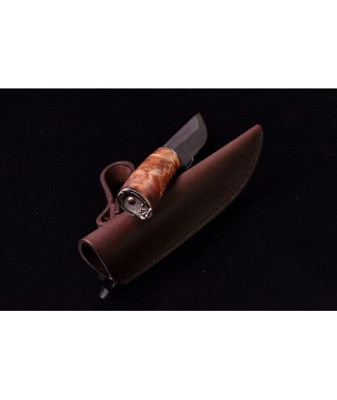Author's knife "Luck" Damascus steel, horse horseshoe