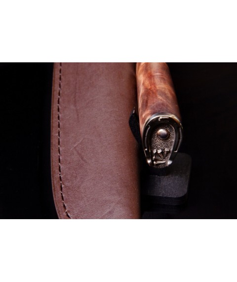 Author's knife "Luck" Damascus steel, horse horseshoe
