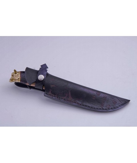 Handmade knife "Boar in oak" with engraving