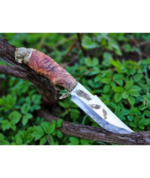 Ніж мисливський "Філін з лапою"сталь 50х14мф з гравіруванням на клинку і без
