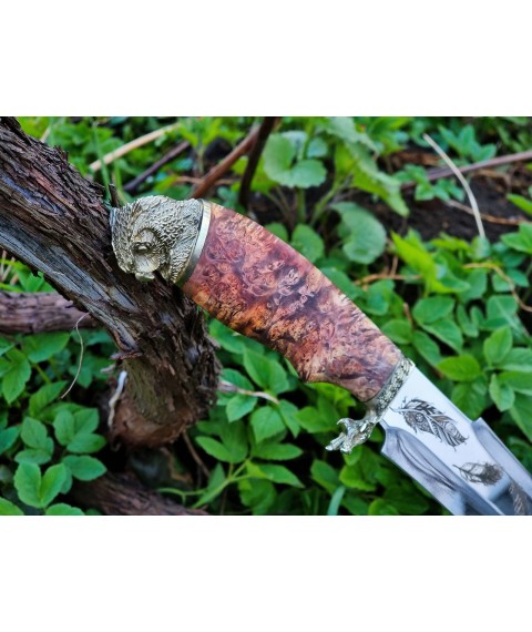 Ніж мисливський "Філін з лапою"сталь 50х14мф з гравіруванням на клинку і без