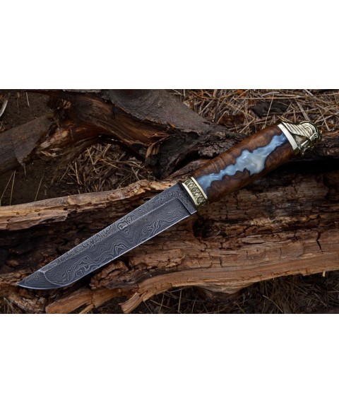 Handmade knife "Samurai tanto" Damascus