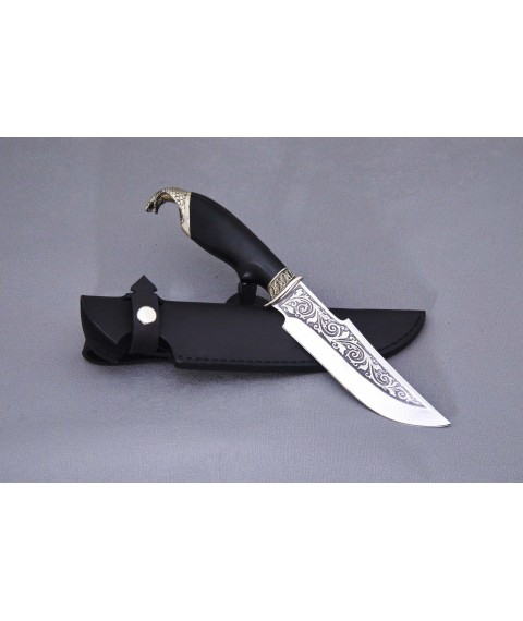 Handmade knife "Cobra" with etched blade