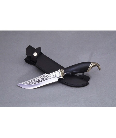 Handmade knife "Cobra" with etched blade