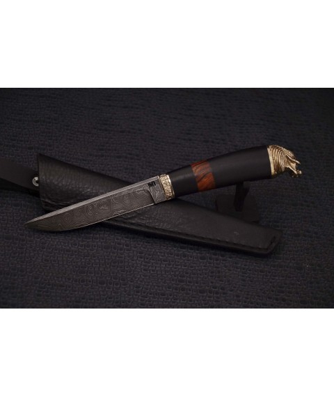 Нож ручной работы "Хищник 3" дамасская сталь