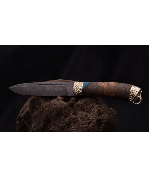 Handmade knife "Antique" Damascus steel, hybrid