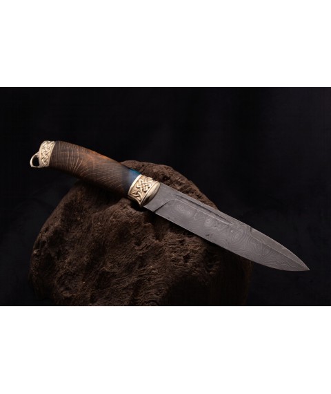 Handmade knife "Antique" Damascus steel, hybrid