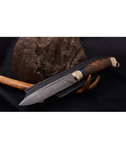 Handmade knife "Antique" Damascus steel, hybrid