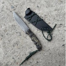 Tourist knife Wanderer Military Gorillas BBQ handmade (reptile) steel 65g