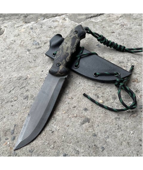 Tourist knife Wanderer Military Gorillas BBQ handmade (reptile) steel 65g