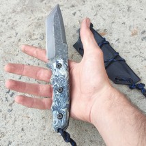 Tactical knife SHARK Gorillas BBQ handmade x12mf (marble)