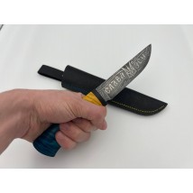 Ніж ручної роботи «Патріот #2» зі шкіряними піхвами нескладаний Х12МФ