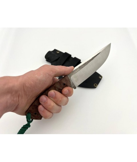 Нож ручной работы «Ястреб #1» с ножнами из АБС пластика нескладной N690/60HRC