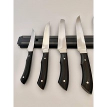 Набір кухонних ножів ручної роботи «П'ятірка #1» чорна рукоять, 65х13/57 HRC