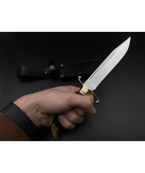 Handmade combat knife “Finka #1” hornbeam with leather sheath awkward 95Х18/58 HRC