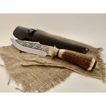 Exclusive handmade tourist knife for hunting and fishing made of deer antler “Trophy #17” 95x18/58 HRC