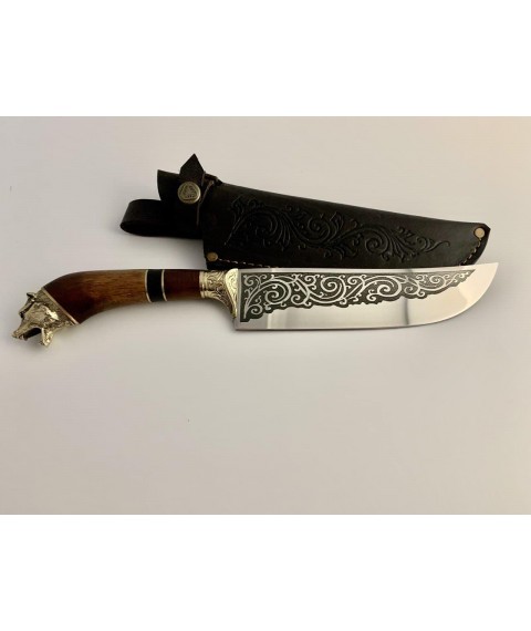 Handmade Uzbek type knife “Pchak #2” with leather sheath 95x18/57-58 HRC