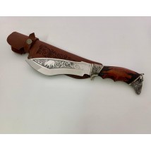 Handmade tourist knife for hunting and fishing “Deer” with leather sheath, awkward