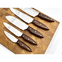 Handmade kitchen knife set “Premium #1” brown handle, 50x14mf/58 HRC
