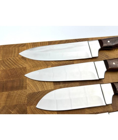 Кухонный набор ножей ручной работы «Премиальный #1» коричневая рукоять, 50х14мф/58 HRC