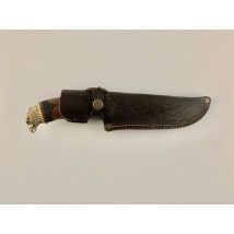 Нож ручной работы для охоты и рыбалки туристический «Орёл» 285 мм с кожаными ножнами нескладной