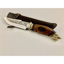Handmade tourist knife for hunting and fishing “Lynx” 300 mm with leather sheath, awkward