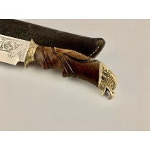 Нож ручной работы для охоты и рыбалки туристический «Орёл» 290 мм с кожаными ножнами нескладной