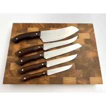 Набор кухонных ножей ручной работы «Универсальный #1» коричневая рукоять, 65Х13/57 HRC