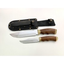 Ножи ручной работы для охоты и рыбалки туристический «Туристическая двойка» с кожаными ножнами нескладной