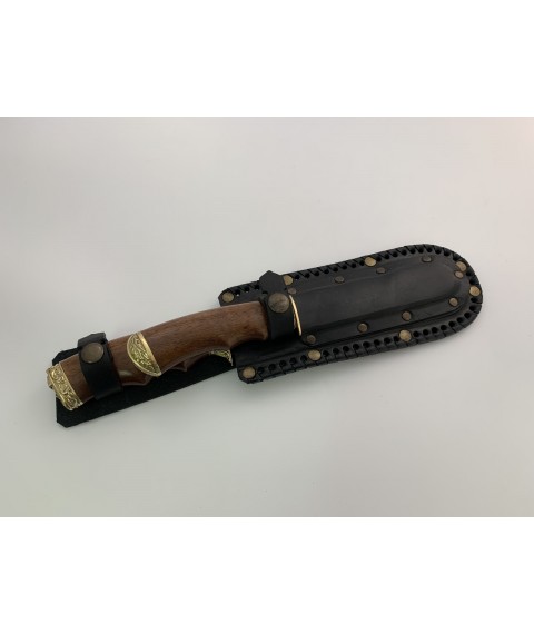 Handmade tourist knives for hunting and fishing “Tourist deuce” with leather sheath, awkward
