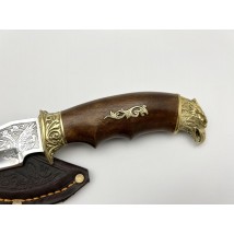 Handmade tourist knife for hunting and fishing “Eagle” 165 mm with leather sheath, awkward