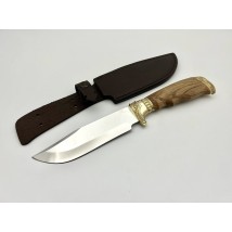 Нож ручной работы для охоты и рыбалки туристический «Лоза» с кожаными ножнами нескладной