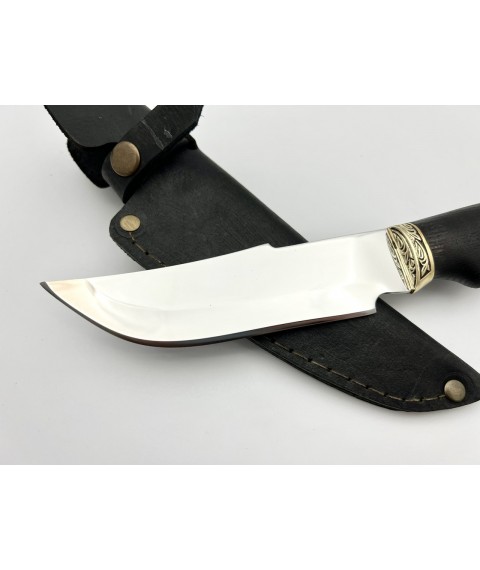 Нож ручной работы для охоты и рыбалки туристический «Медведь» граб с кожаными ножнами нескладной