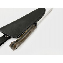 Нож ручной работы для охоты и рыбалки «Резак #1» с кожаными ножнами S390/69 HRC