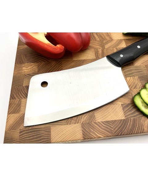 Handmade kitchen hatchet (cleaver) 65Х13 with black handle