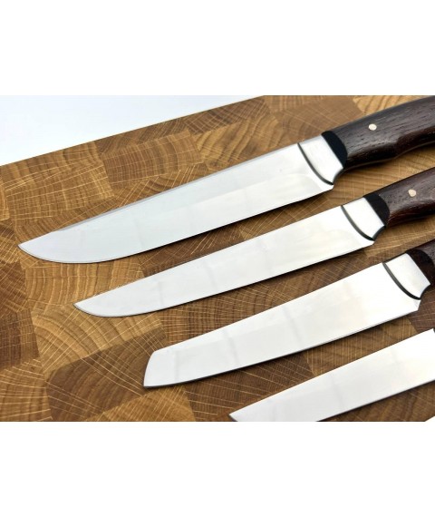 Набор кухонных ножей ручной работы «Пятёрка #1» коричневая рукоять, 65х13/57 HRC