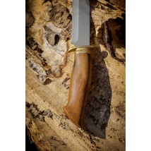 Боевой нож ручной работы «Патриот #4» с кожаными ножнами 50х14мф/HRC 57-58