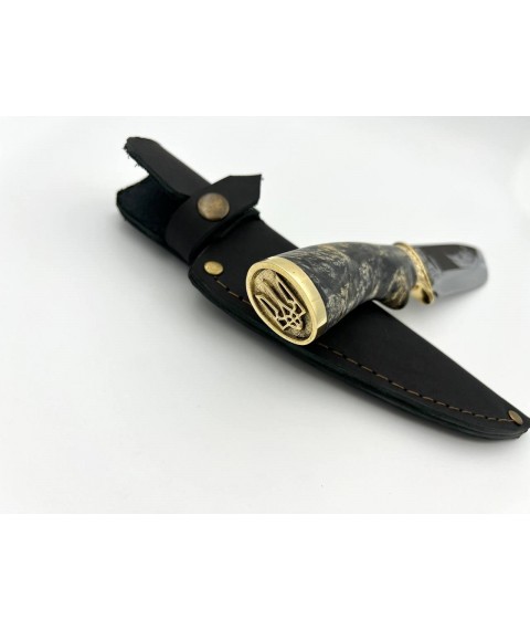 Handmade knife “Russian ship” with leather sheath, awkward 95x18/58 HRC