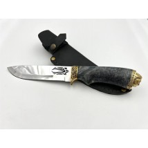 Handmade knife “Cossack #1” with Trident with leather scabbard, awkward 95Х18