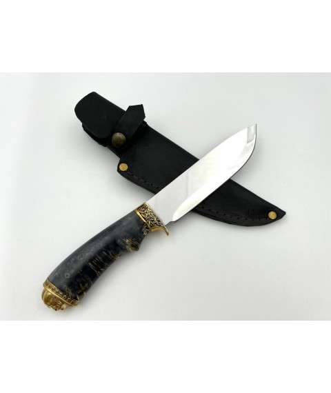 Handmade knife “Kozak #2” with leather sheath, awkward 95Х18