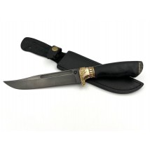 Боевой нож ручной работы «Кабар #2» с кожаными ножнами нескладной Х12МФ