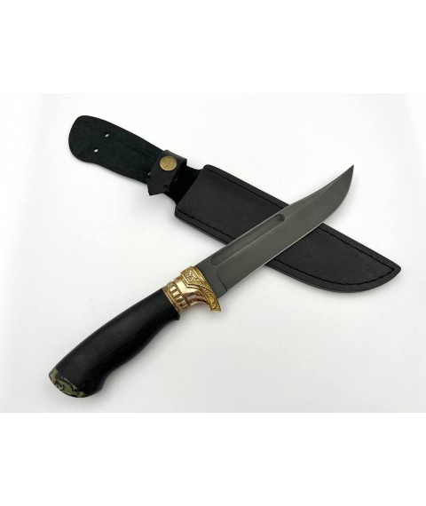Handmade combat knife “Kabar #2” with awkward leather sheath X12MF