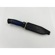 Боевой нож «Разведчик #3» ручной работы с кожаными ножнами нескладной S390