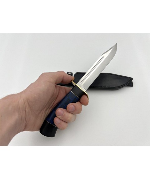 Бойовий ніж «Розвідник #3» ручної роботи зі шкіряними піхвами нескладаний S390