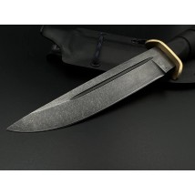Боевой нож ручной работы «Кабар #4» с ножнами из кайдекса, рукоять на стяжку Х12МФ/60 HRC