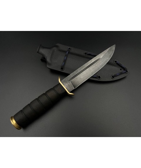 Handmade combat knife “Kabar #4” with a Kydex sheath, handle with a tie X12MF/60 HRC
