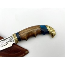 Handmade tourist knife for hunting and fishing “Eagle #8” with leather sheath, awkward 95x18/58 HRC