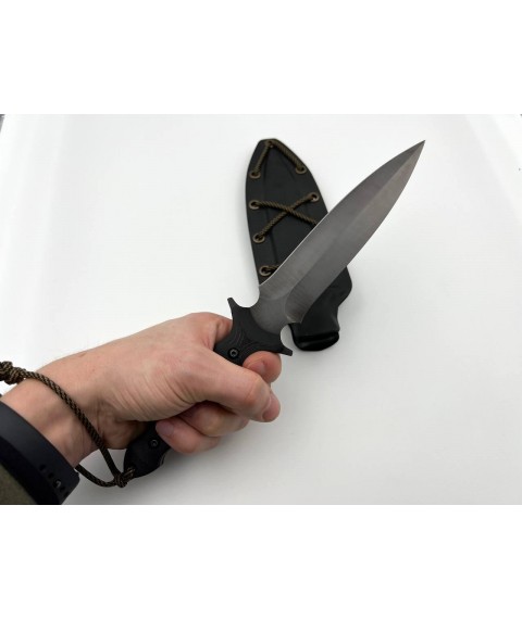 Бойовий тактичний ніж ручної роботи кортик «Блек #1» з піхвами з кайдекса нескладний У8