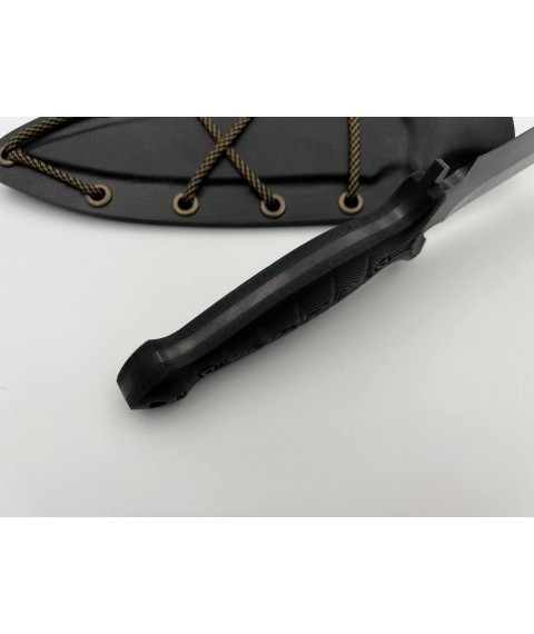 Handmade tactical combat knife dirk “Black #1” with Kydex sheath awkward U8