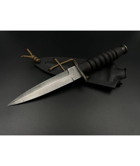 Handmade combat dagger No. 3 with a Kydex scabbard, awkward X12MF/60 HRC